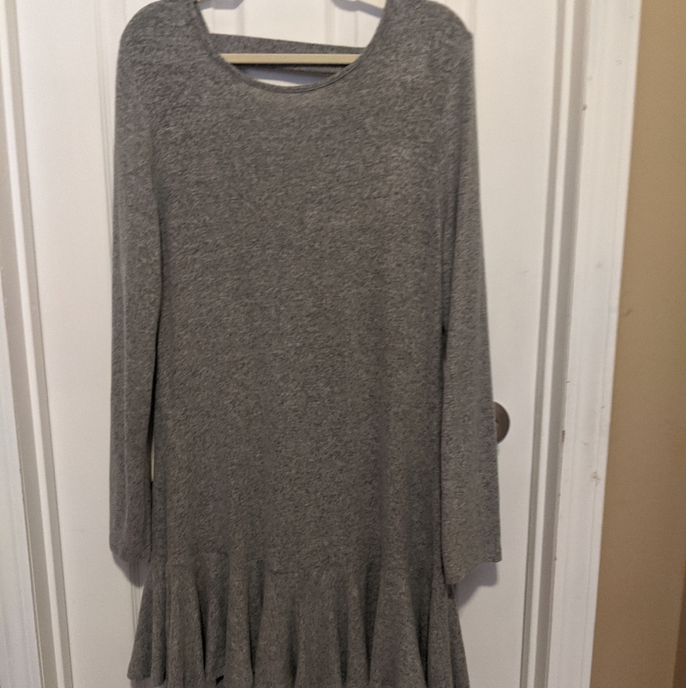 Super Soft Ruffle Hem Sweater Dress
